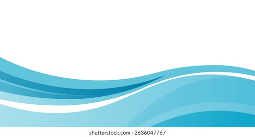 Blue and white business wave banner background. vector