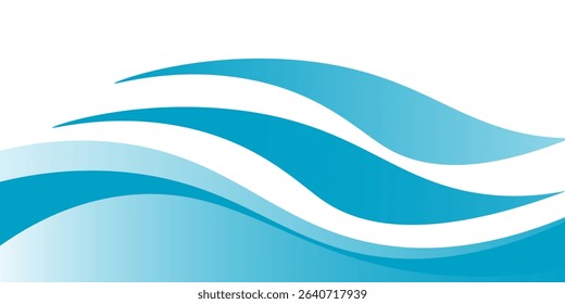 Blue and white business wave banner background. vector