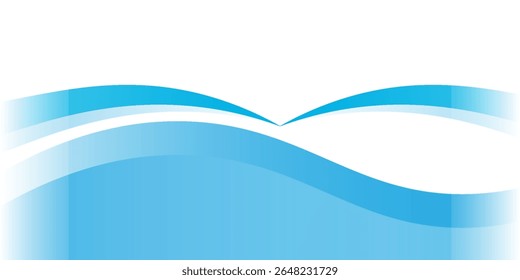 Blue and white business wave banner background. vector