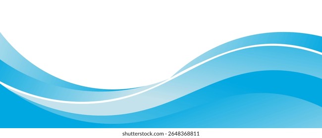 Blue and white business wave banner background. vector