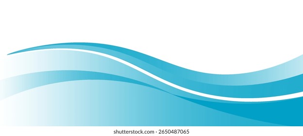 Blue and white business wave banner background.