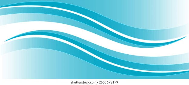 Blue and white business wave banner background. vector