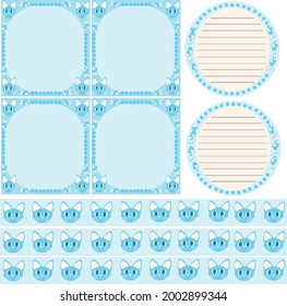 Blue and White Candy Kittens, Gummy Fish and Edible Pearls Theme Organizer Set