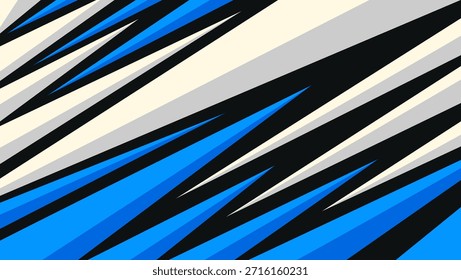 Blue and white car wrap design with sharp, clean and modern lines