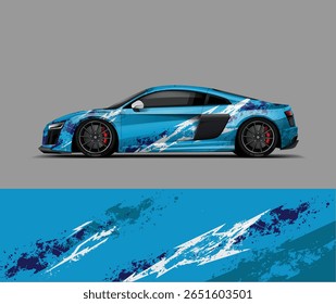 Diseño Abstractas moderno del chapoteo del abrigo del coche azul y blanco para el coche del deporte
