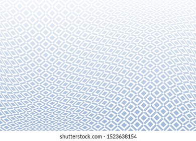 Patrón marcado azul y blanco. Ilusión de movimiento ondulado. Arte vectorial.