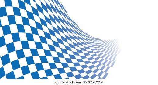 Blue and white checkered abstract background. Race background with space for text. Racing flag vector illustration. Flag race background. 