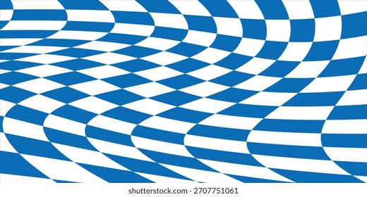 Blue and white checkered abstract background. Race background with space for text. Racing flag vector illustration. Flag race background. 