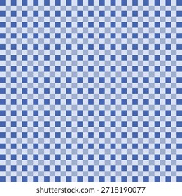 Padrão de vetor sem emenda Gingham xadrez azul e branco