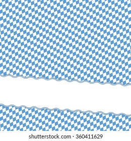 blue and white checkered Oktoberfest background with banner and space for text