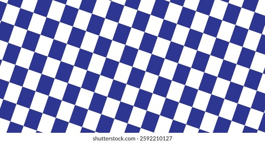 Blue and white checkered pattern, checkerboard seamless pattern