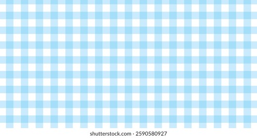 Blue and white checkered pattern . Chess pattern . Black and white square background . Checkered wallpaper . Vector illustration