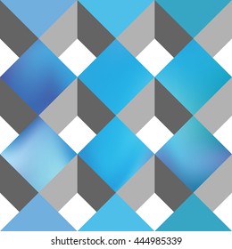 Blue and white checkered pattern. Seamless texture. Stock vector. Geometric stylish background.