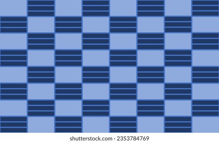 blue and white checkered pattern, blue wall chess board pattern as seamless repeat style, replete image design for fabric printing or wallpaper or background