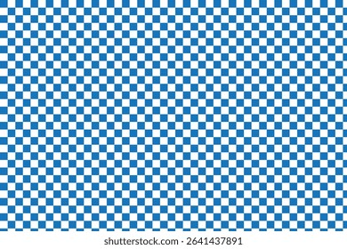 Blue white checkered seamless background. Blue white graphic resource checkered pattern. Japan Tradition background pattern wallpaper design. Pattern of blue squares staggered on a white background.