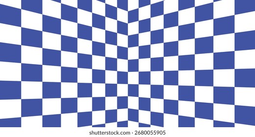 Blau-weiß karierter nahtloser Hintergrund. Blau-weißes grafisches Ressourcen-Checkered-Muster. Vektor