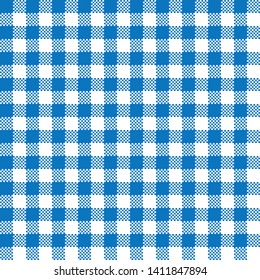 Blue and white checkered seamless pattern