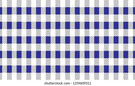 Blue and white checkered tablecloth banner.Texture for : plaid, tablecloths, clothes, shirts, dresses, paper, bedding, blankets, quilts and other textile products. Vector illustration.