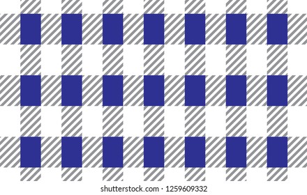 Blue and white checkered tablecloth banner.Texture for : plaid, tablecloths, clothes, shirts, dresses, paper, bedding, blankets, quilts and other textile products. Vector illustration.
