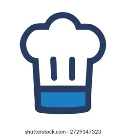 Blau und weiß Koch Hut Symbol einfache Grafik Design Koch Kochen