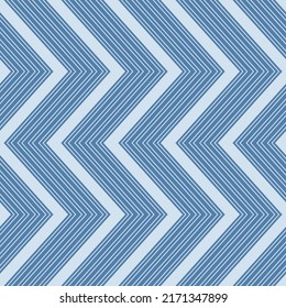 Bandas de chevron azules y blancas. Vector de franjas de zigzag angulares simples.