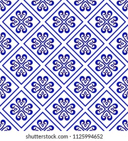 blue and white Chinese seamless pattern for design, porcelain, chinaware, ceramic tile, ceiling, texture, wall, paper silk and fabric, vector illustration, beautiful China background