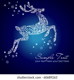 Blue and White Christmas Card