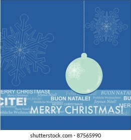 Blue and White Christmas Greeting Card