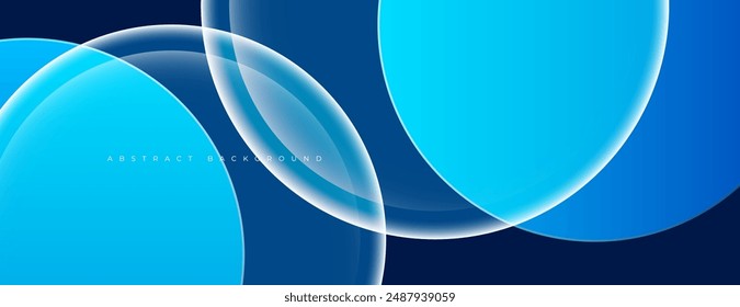 Blue and white circles background with translucent shapes, ideal for abstract backgrounds, technology concepts, and modern design projects. Suitable for presentations and digital marketing.