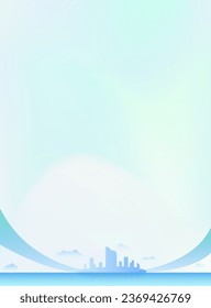 Blue and white cityscape background. 