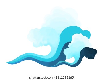 Blue and white cloud illustration design art 