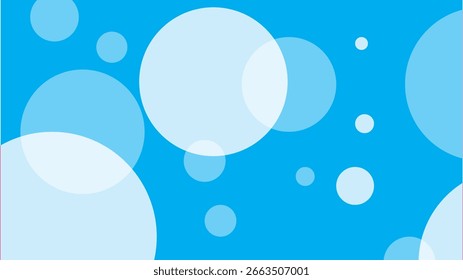 Blue and white color bubble background design 