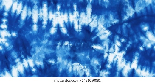 Blue and white color fabric tie dye pattern ink , colorful tie dye pattern abstract background. Tie dye two tone clouds . Shibori, tie dye, abstract batik brush seamless and repeat pattern design.