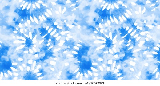 Blue and white color fabric tie dye pattern ink , colorful tie dye pattern abstract background. Tie dye two tone clouds . Shibori, tie dye, abstract batik brush seamless and repeat pattern design.