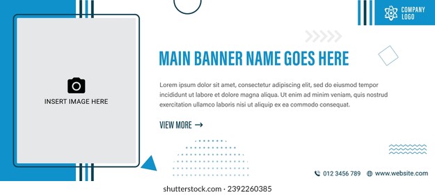Blue and white color landscape creative with simple and minimal design. It can be used for banner, carousel, poster, banner, brochure, digital marketing etc.