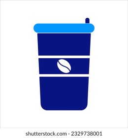 Blue And White Color Milkshake Soft drink soda plastic cardboard carton ice coffee cup. Smoothie. Food and Beverage Doodles.