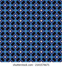 Color azul y blanco textura de patrón y plantilla sin fisuras. Multicolorizado. Diseño gráfico ornamental colorido. Ornamentos de mosaico de colores. Ilustración vectorial. EPS10.
