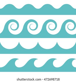 blue and white colored seamless Waves pattern