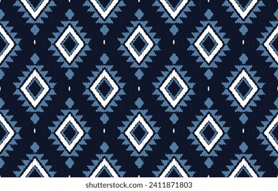 The blue and white colors are complementary, creating a sense of harmony and balance. Design for textiles, home decor, and graphic design.
