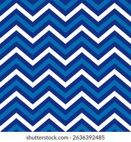 Patrón sin fisuras en zigzag de colores blancos azules, fondo de Vector de vacaciones de invierno