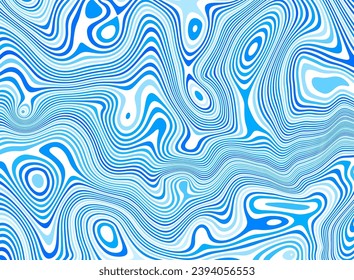 Diseño de afiches abstractos de contraste azul y blanco con efecto de interferencia óptica. Ilusión de movimiento para banner, volante, invitación, portada, tarjeta de visita. Ilustración del vector