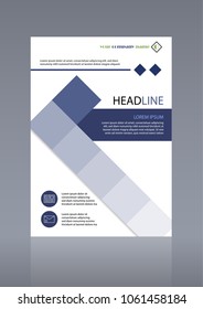 blue and White Cover Design With Light Style in A4 size.annual report and catalog business concept.