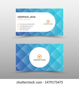 Blue And White  Creative  Double-sided Business Card Template. Flat Design Vector Illustration. Stationery Design vector