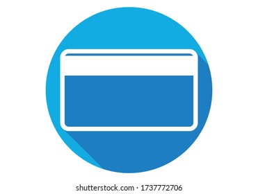 Botón de tarjeta de crédito azul blanco.