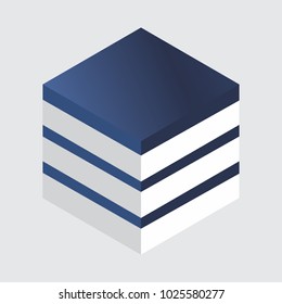 the blue white cube of logo design 