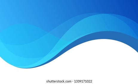 Blue White Curve Abstract Gradient Wallpaper