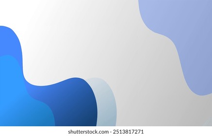 Blue and white curved abstract background