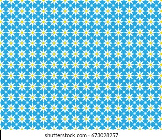 Blue and White Daisy Background