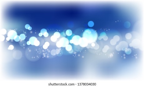Blue and White Defocused Lights Background