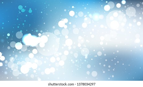 Blue and White Defocused Lights Background